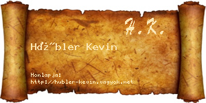 Hübler Kevin névjegykártya